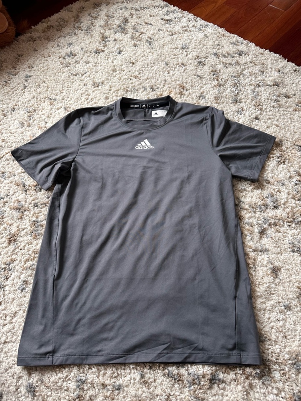 adidas Men's Dark Gray Athletic Short-Sleeve Tee